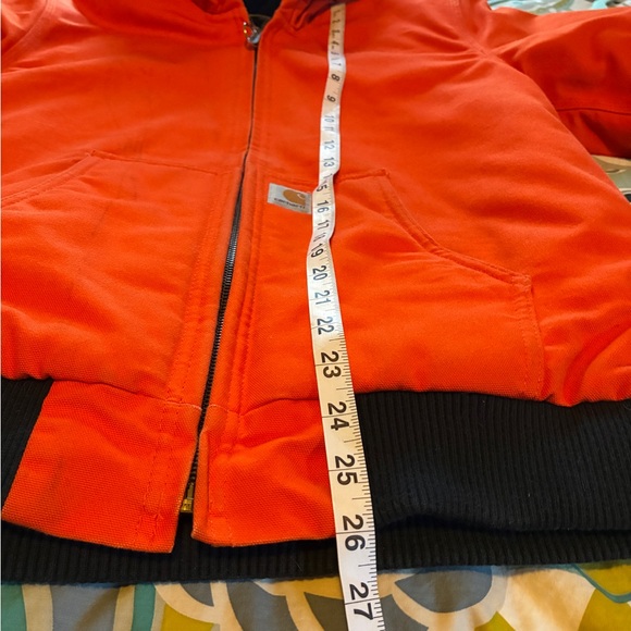 Boys Carhartt Orange Zip-Up Canvas Jacket Size Large 14-16 - Picture 6 of 11